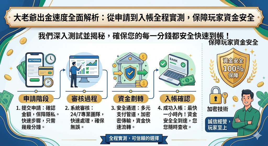 大老爺出金速度全面解析：從申請到入帳全程實測，保障玩家資金安全